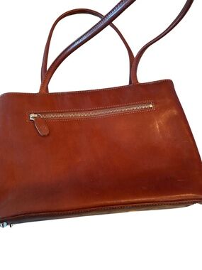 Vintage MONSAC Brown Leather Shoulder Bag | Quiet Luxury | Classic Minimalist